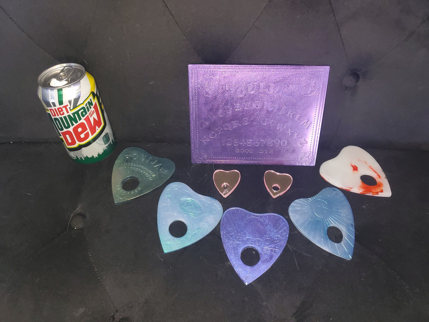 Resin Ouija boards and planchettes