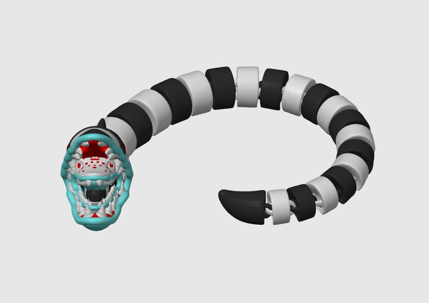 Beetlejuice Sandworm inspired 3d printed Dragon; Vunk Flexi Design