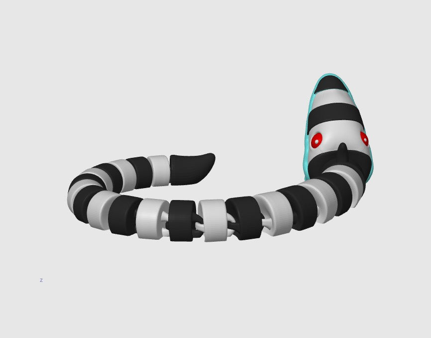 Beetlejuice Sandworm inspired 3d printed Dragon; Vunk Flexi Design