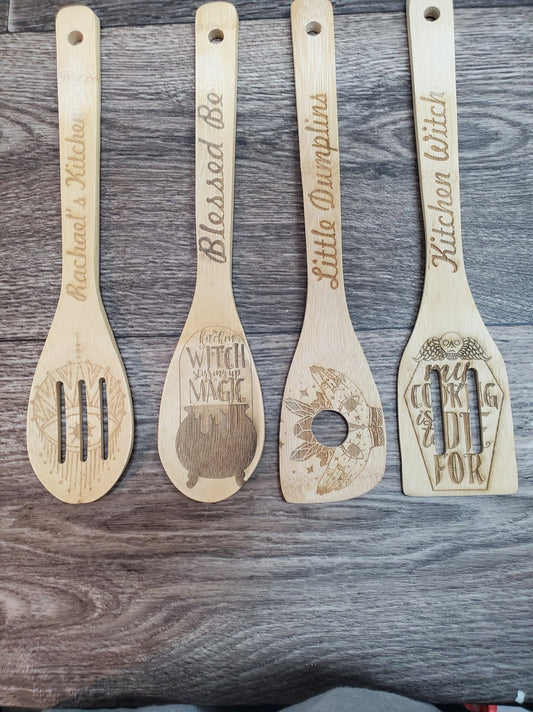 Custom engraved kitchen spoon set
