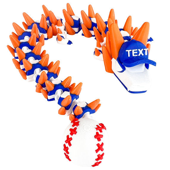 Baseball 3d-Printed Dragon; Steven Wolf Design, Customizable Colors - You Pick
