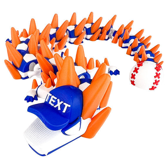 Baseball 3d-Printed Dragon; Steven Wolf Design, Customizable Colors - You Pick