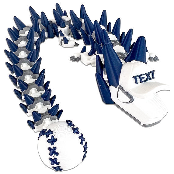 Baseball 3d-Printed Dragon; Steven Wolf Design, Customizable Colors - You Pick
