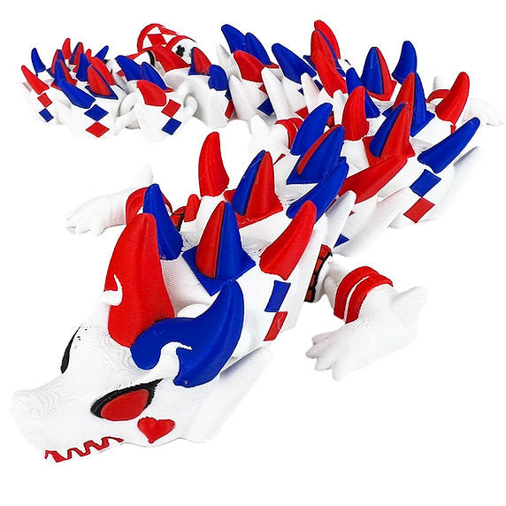 Harley Quinn inspired 3d printed Dragon; Steven Wolf Design; Girl Jester