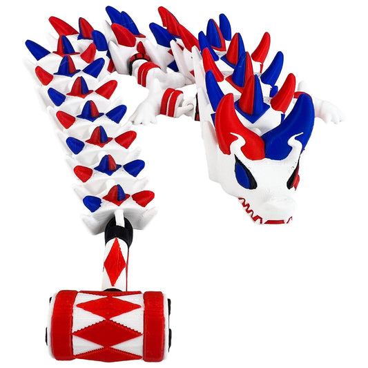 Harley Quinn inspired 3d printed Dragon; Steven Wolf Design; Girl Jester
