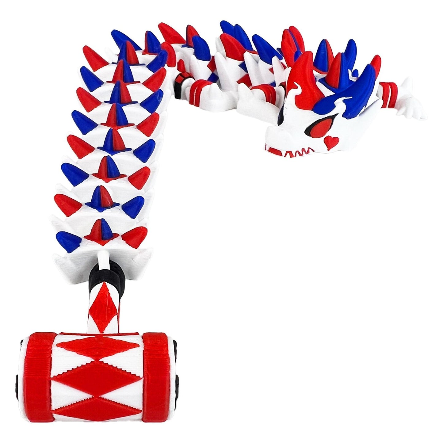 Harley Quinn inspired 3d printed Dragon; Steven Wolf Design; Girl Jester