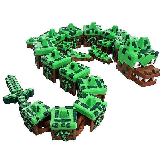 Minecraft inspired 3d-Printed Dragon; Steven Wolf Design, Earth Dragon
