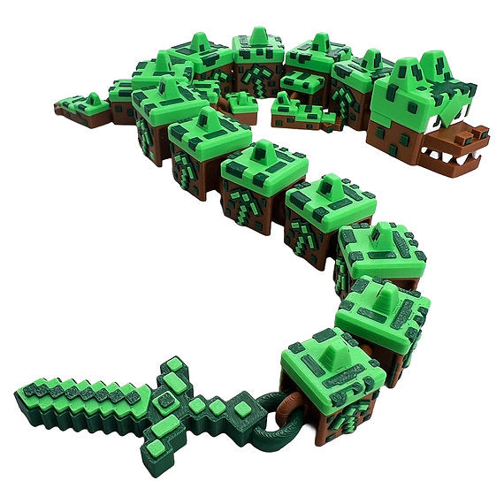 Minecraft inspired 3d-Printed Dragon; Steven Wolf Design, Earth Dragon