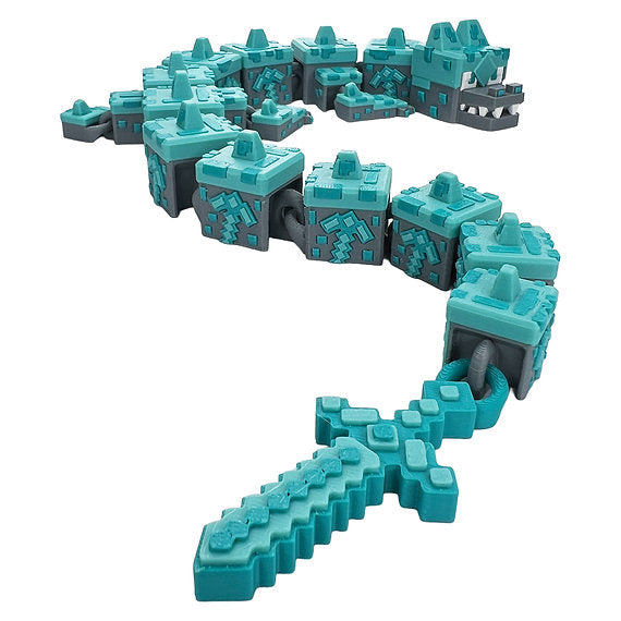 Minecraft inspired 3d-Printed Dragon; Steven Wolf Design, Earth Dragon