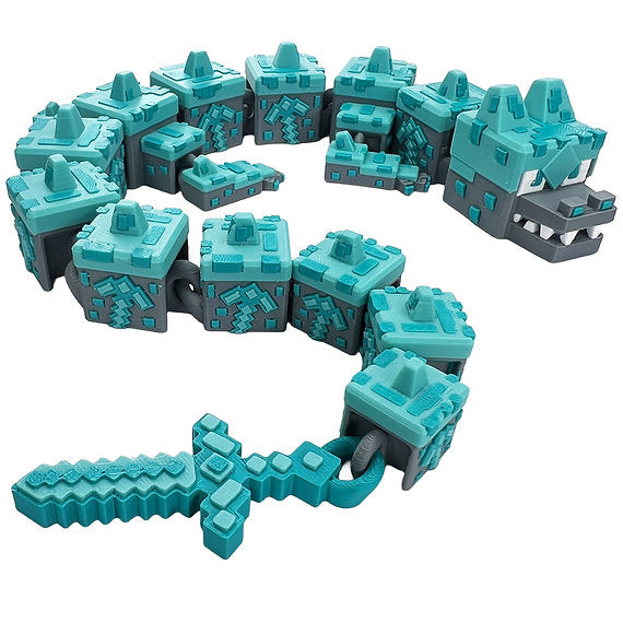 Minecraft inspired 3d-Printed Dragon; Steven Wolf Design, Earth Dragon