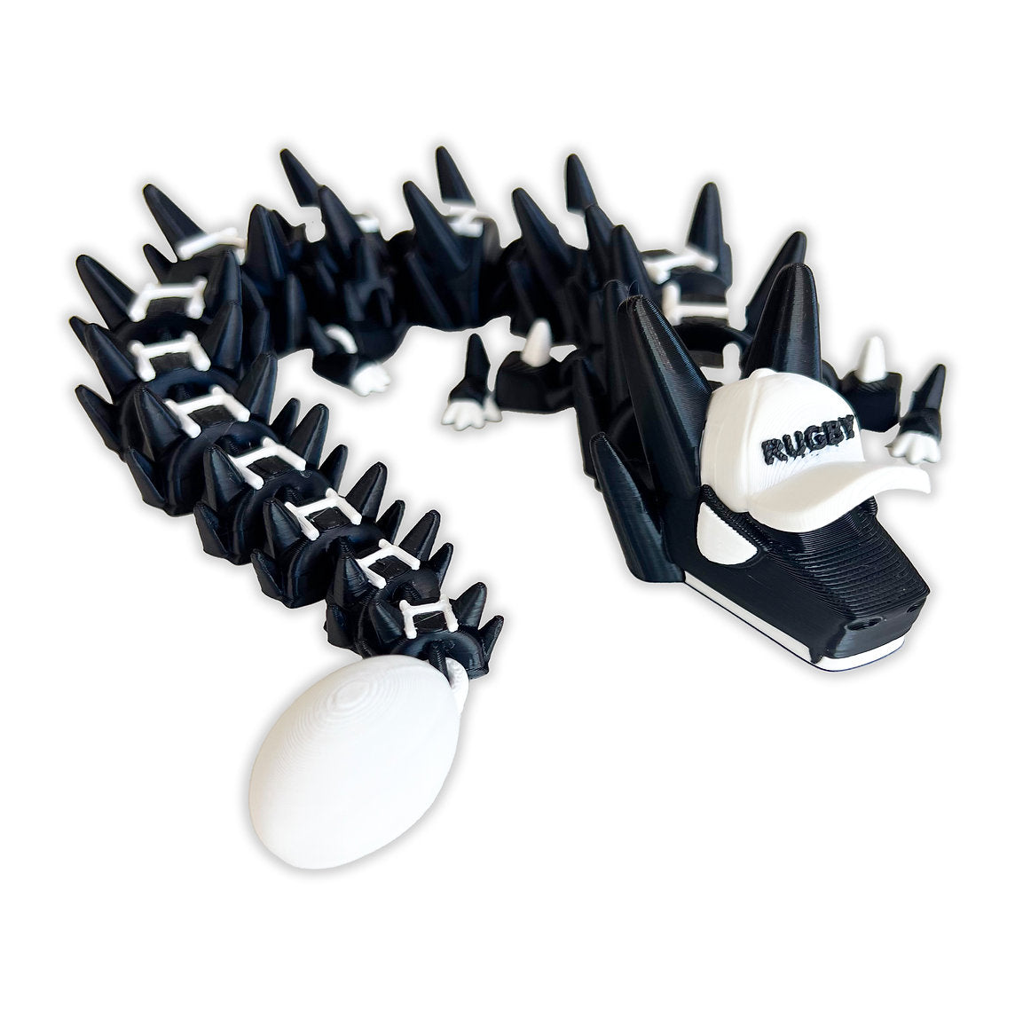 Rugby 3d-Printed Dragon; Steven Wolf Design, Customizable Colors - You Pick