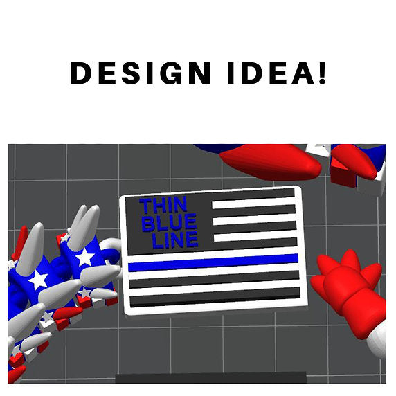 USA Flag 3d printed Dragon; Steven Wolf Design; customizable